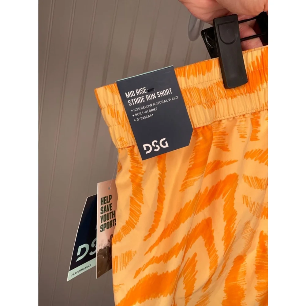 Women's DSG Orange Zebra Print Athletic Shorts 2XL NWT